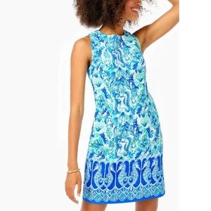 NWT Lilly Pulitzer Mila Shift Dress – Sea Glass Aqua – Size 14 – Bra-Friendly